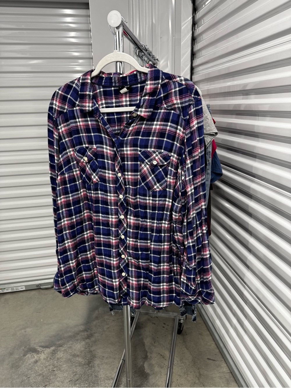 Torrid | Camp Shirt in Blue and Pink Plaid | size 3